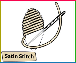 Satin Stitch - how to start an embroidery stitch