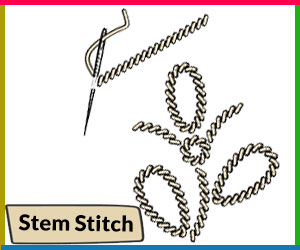 Stem Stitch - how to start an embroidery stitch