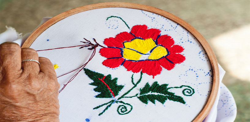start an embroidery stitch