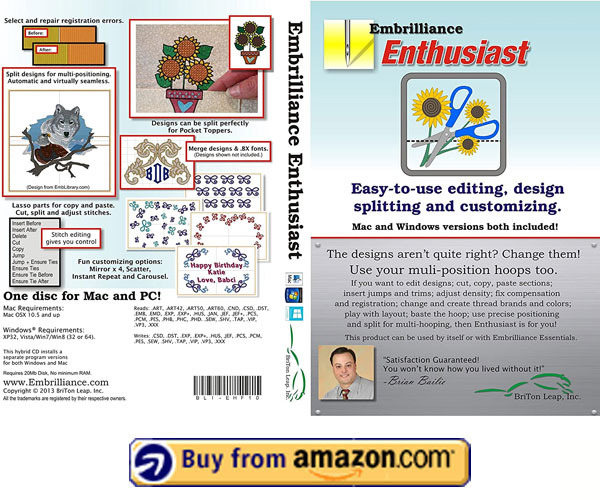 Embrilliance Enthusiast – Best Embroidery Software For Mac 2023